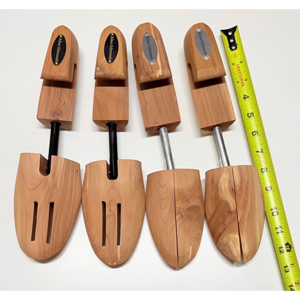 Allen Edmonds Cedar Shoe Trees Lot of 2 Pairs Men Adjustable Split Toe USA Made